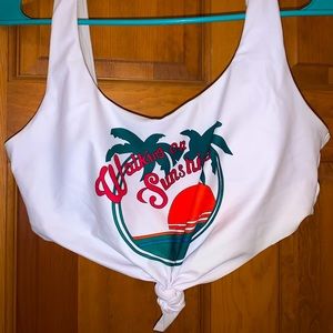 🌞 “Walking on Sunshine” White swimsuit top ✔️FINAL PRICE
